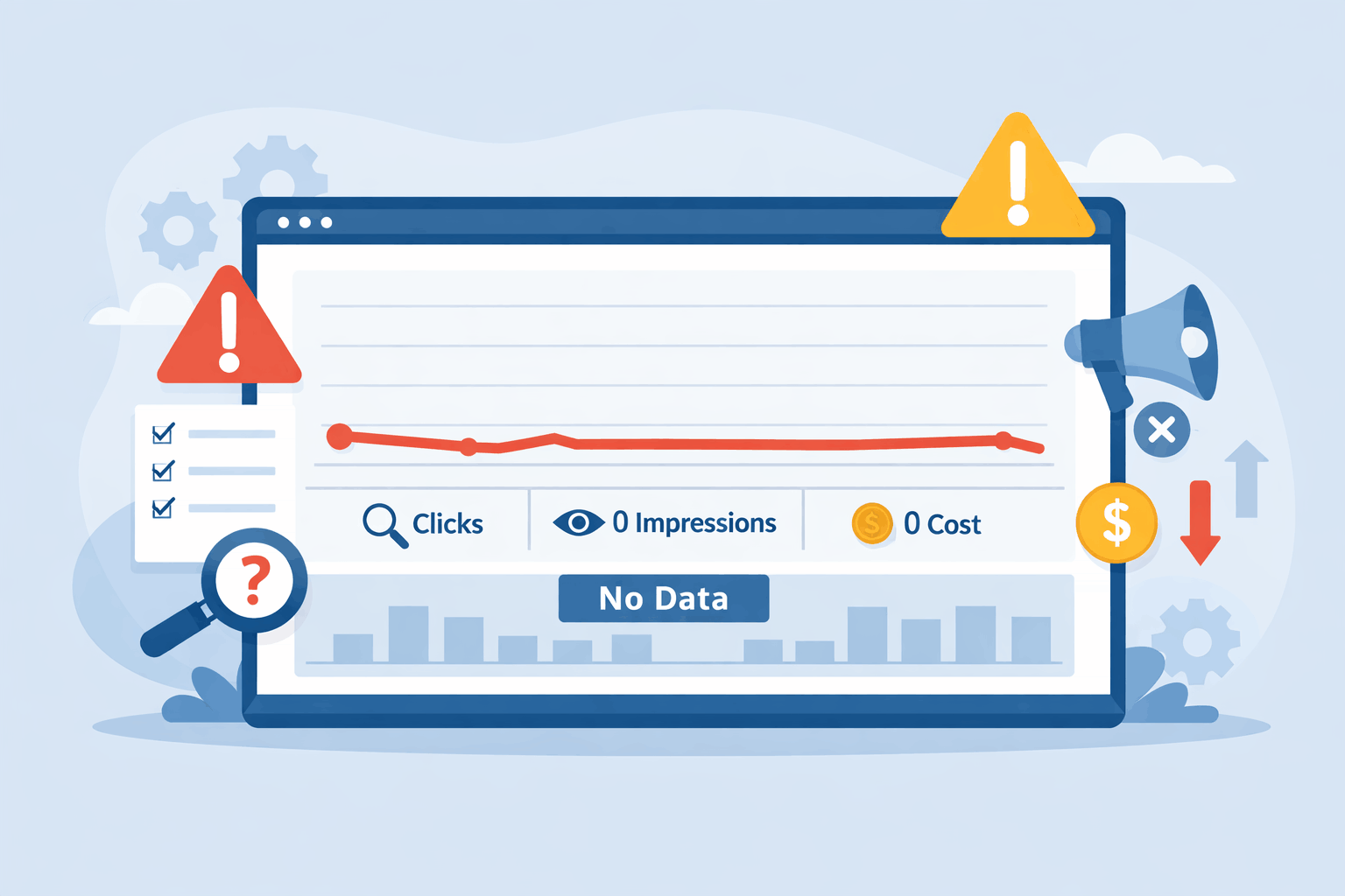 Google Ads không cắn tiền không phát sinh hiển thị và chi phí