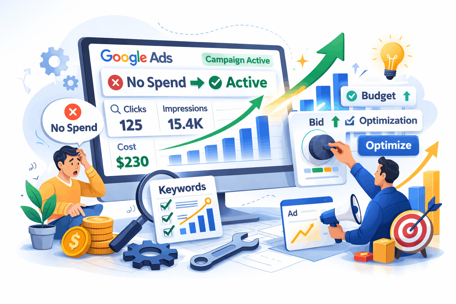 Tối ưu chiến dịch khi Google Ads không cắn tiền