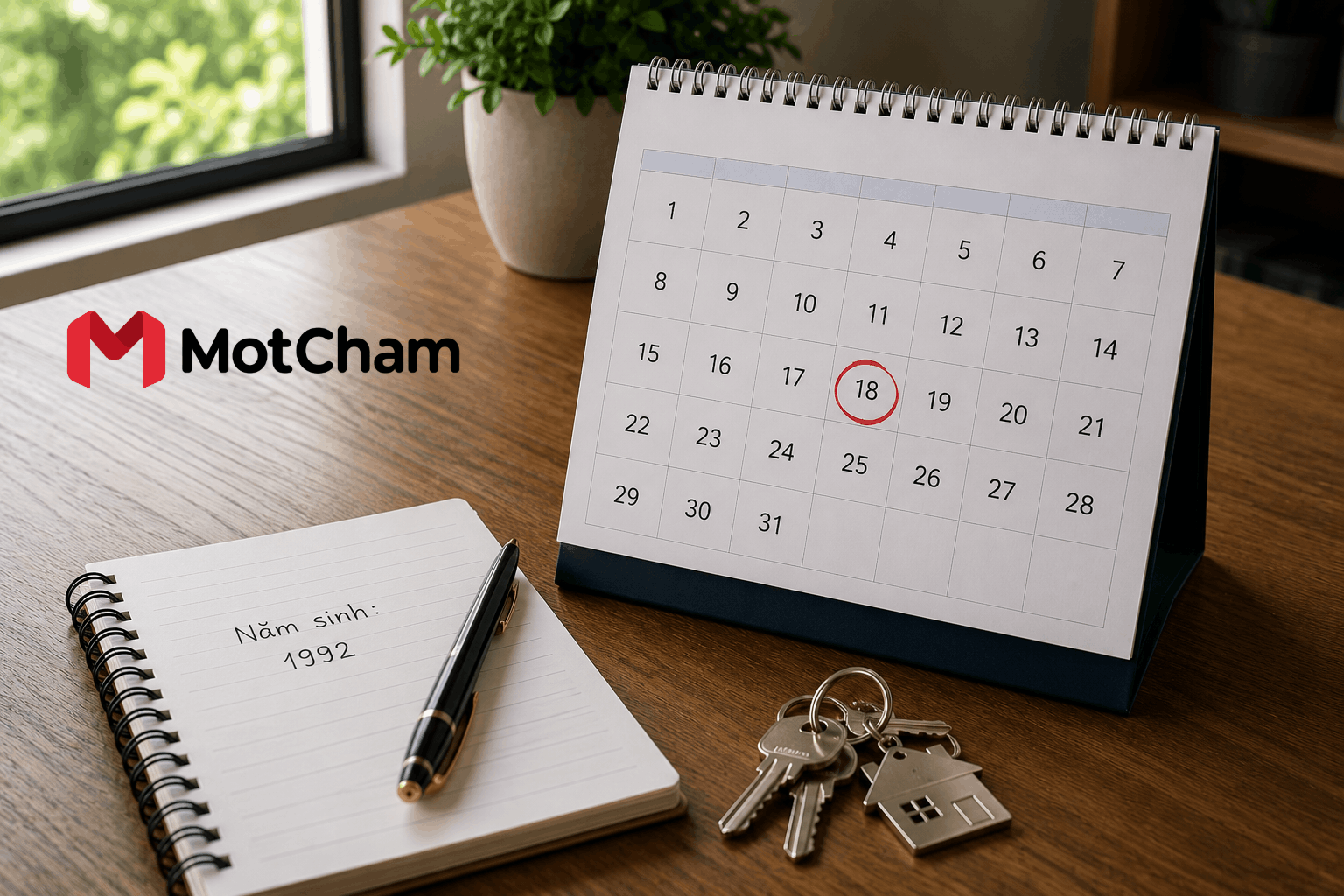 Lịch để bàn đánh dấu ngày chuyển nhà theo tuổi của gia chủ